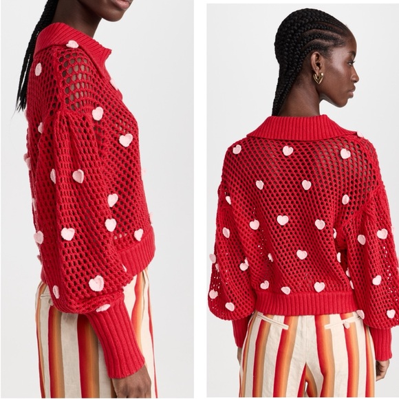 FARM Rio Red Heart Sweater - Picture 2 of 12